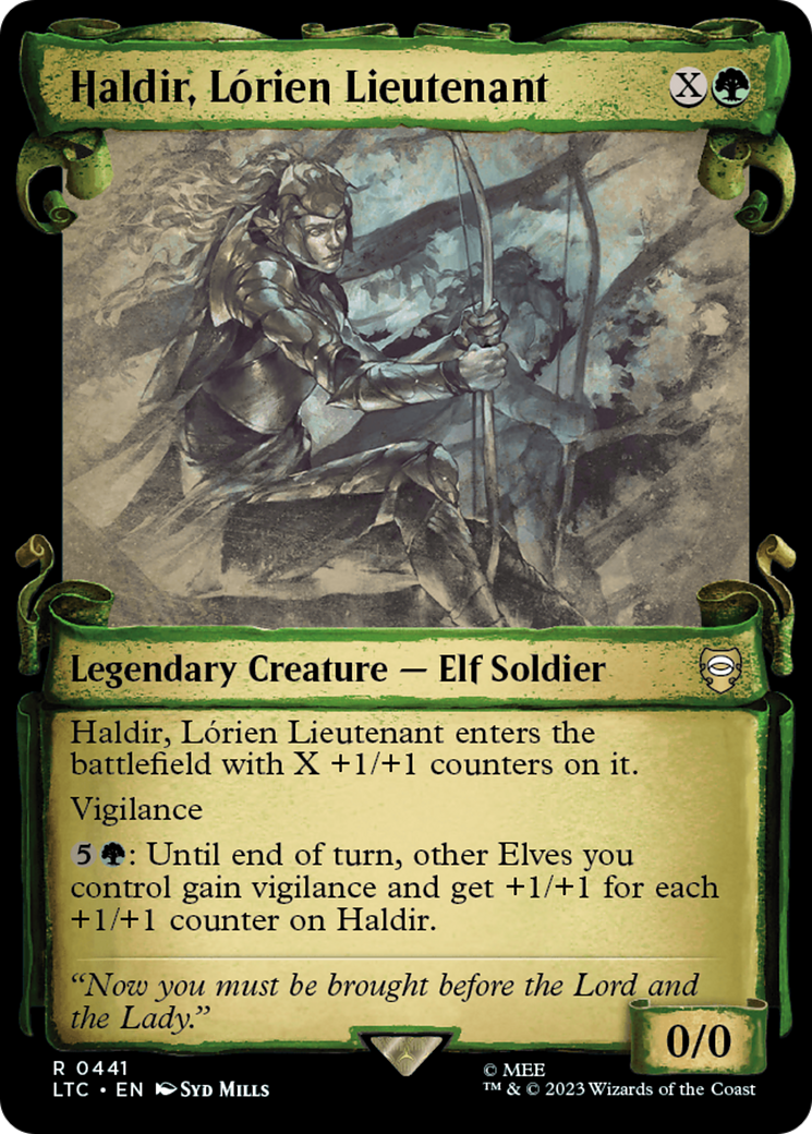 Haldir, Lorien Lieutenant [The Lord of the Rings: Tales of Middle-Earth Commander Showcase Scrolls] MTG Single Magic: The Gathering    | Red Claw Gaming