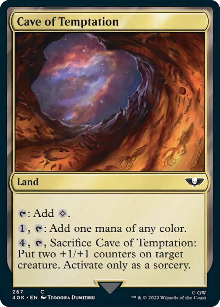 Cave of Temptation (Surge Foil) [Warhammer 40,000] MTG Single Magic: The Gathering    | Red Claw Gaming