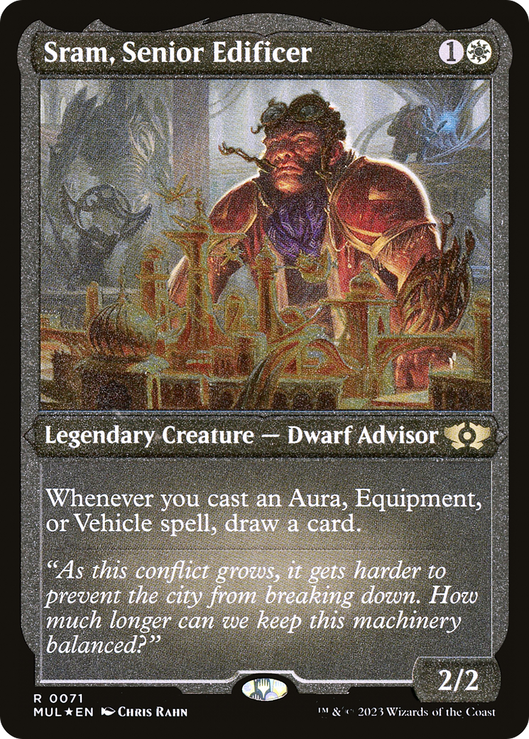 Sram, Senior Edificer (Foil Etched) [Multiverse Legends] MTG Single Magic: The Gathering    | Red Claw Gaming