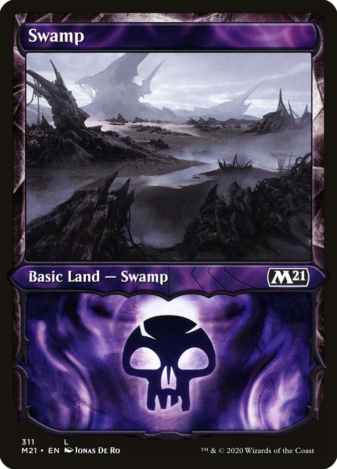 Swamp (311) (Showcase) [Core Set 2021] MTG Single Magic: The Gathering    | Red Claw Gaming