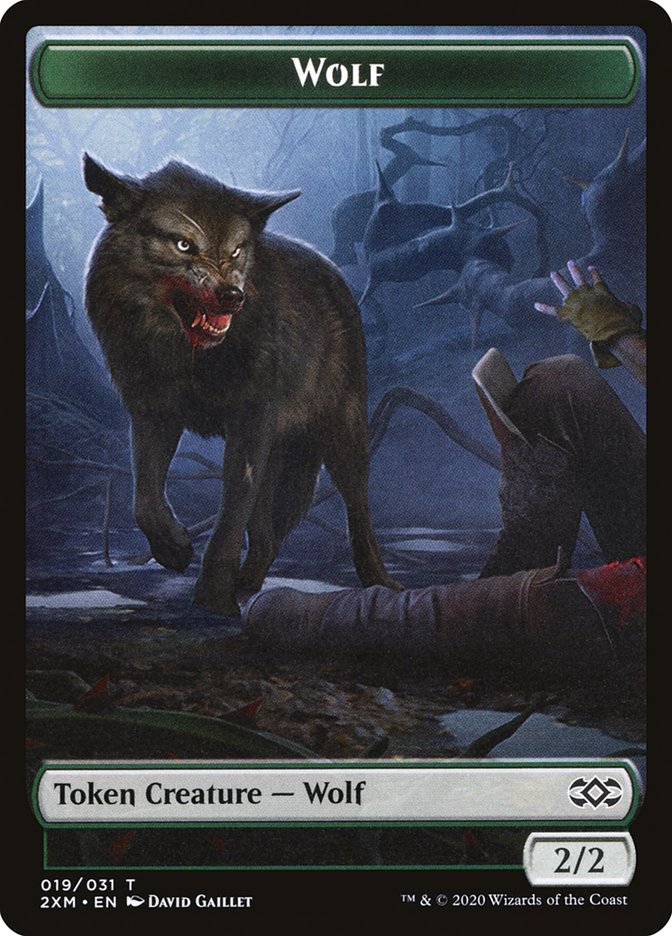 Copy // Wolf Double-Sided Token [Double Masters Tokens] MTG Single Magic: The Gathering    | Red Claw Gaming