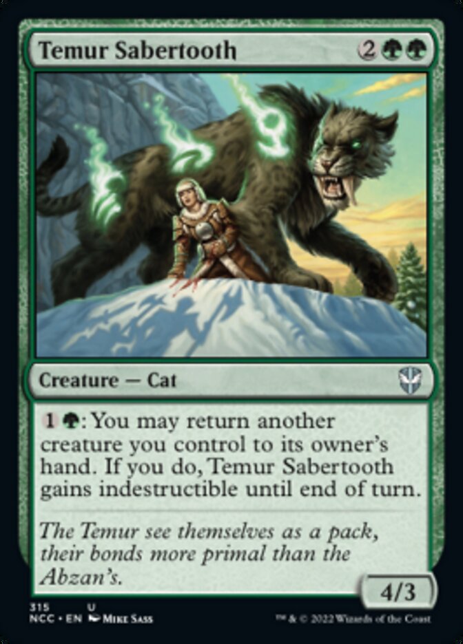 Temur Sabertooth [Streets of New Capenna Commander] MTG Single Magic: The Gathering    | Red Claw Gaming