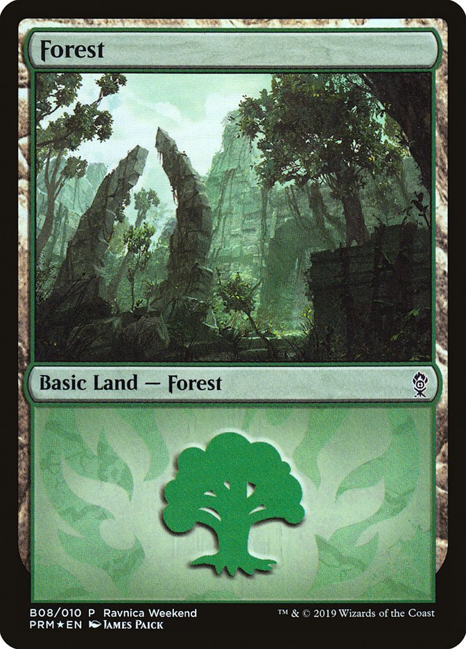 Forest (B08) [Ravnica Allegiance Guild Kit] MTG Single Magic: The Gathering    | Red Claw Gaming