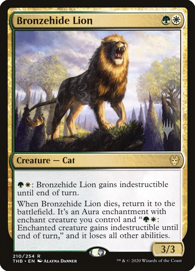 Bronzehide Lion (Promo Pack) [Theros Beyond Death Promos] MTG Single Magic: The Gathering    | Red Claw Gaming