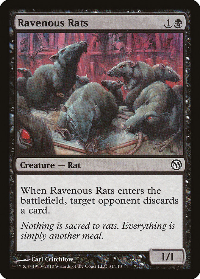 Ravenous Rats [Duels of the Planeswalkers] MTG Single Magic: The Gathering    | Red Claw Gaming