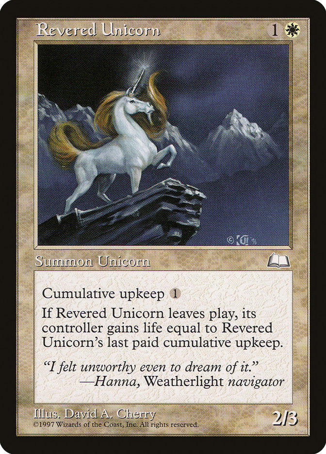 Revered Unicorn [Weatherlight] MTG Single Magic: The Gathering    | Red Claw Gaming