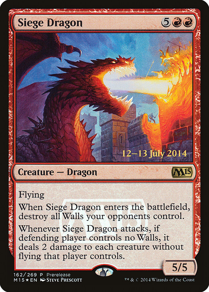 Siege Dragon [Magic 2015 Promos] MTG Single Magic: The Gathering    | Red Claw Gaming
