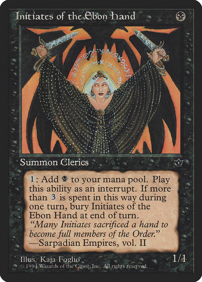 Initiates of the Ebon Hand (Kaja Foglio) [Fallen Empires] MTG Single Magic: The Gathering    | Red Claw Gaming