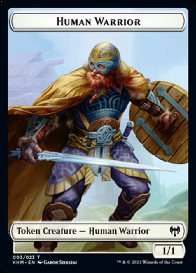 Human Warrior Token [Kaldheim Tokens] MTG Single Magic: The Gathering    | Red Claw Gaming