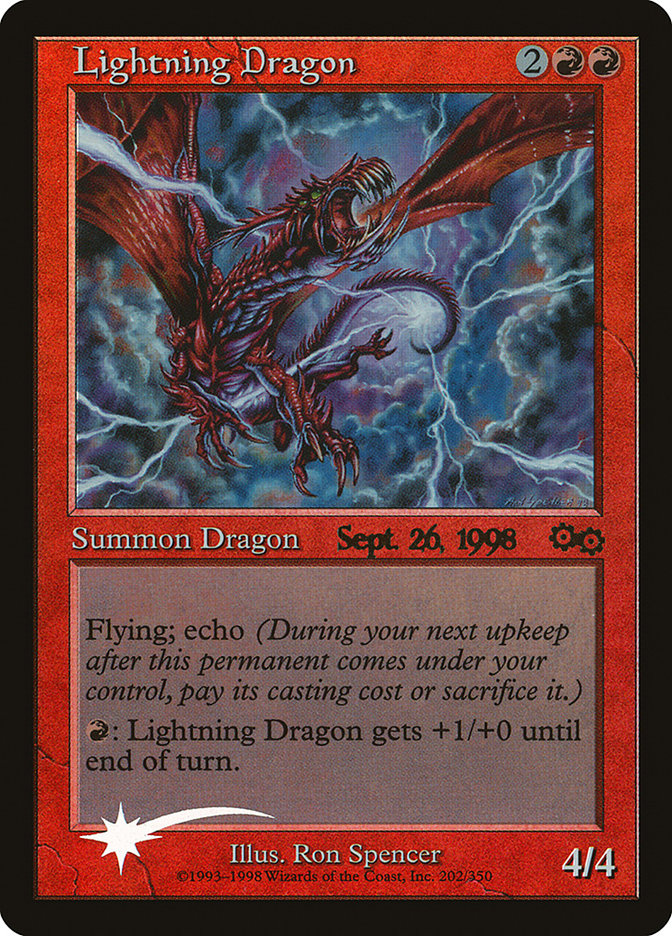 Lightning Dragon [Urza's Saga Promos] MTG Single Magic: The Gathering    | Red Claw Gaming