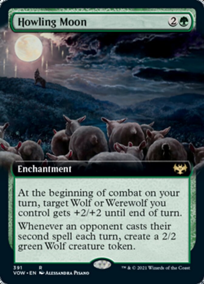 Howling Moon (Extended Art) [Innistrad: Crimson Vow] MTG Single Magic: The Gathering    | Red Claw Gaming