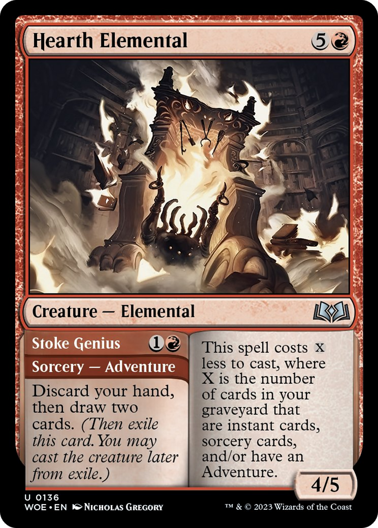 Hearth Elemental // Stoke Genius [Wilds of Eldraine] MTG Single Magic: The Gathering    | Red Claw Gaming