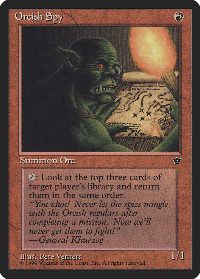 Orcish Spy (Pete Venters) [Fallen Empires] MTG Single Magic: The Gathering    | Red Claw Gaming