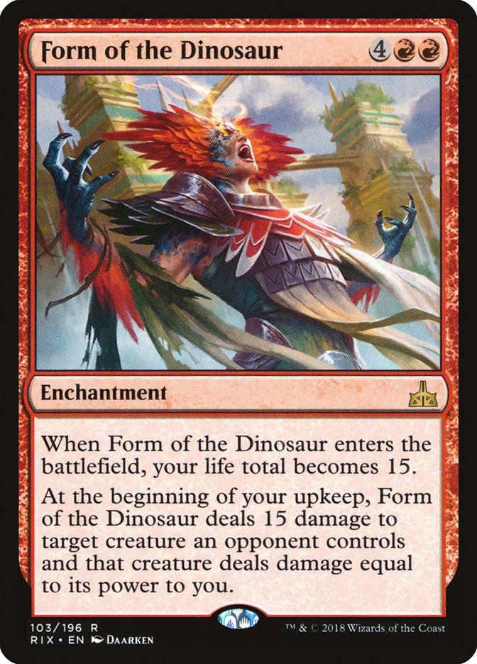 Form of the Dinosaur [Rivals of Ixalan] MTG Single Magic: The Gathering    | Red Claw Gaming
