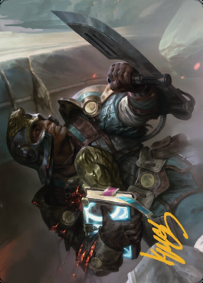 Retrieval Agent Art Card (Gold-Stamped Signature) [The Brothers' War Art Series] MTG Single Magic: The Gathering    | Red Claw Gaming