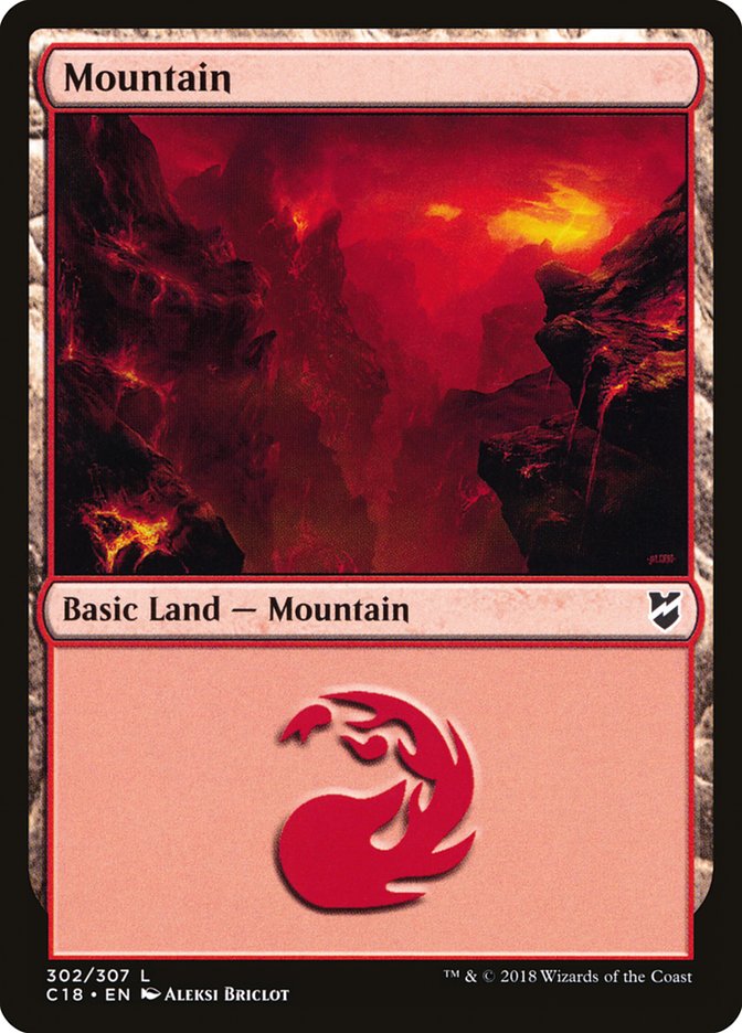 Mountain (302) [Commander 2018] MTG Single Magic: The Gathering    | Red Claw Gaming