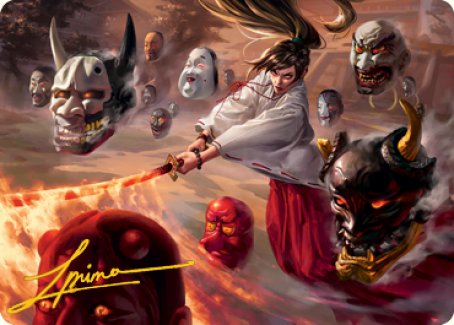 Unquenchable Fury Art Card (Gold-Stamped Signature) [Kamigawa: Neon Dynasty Art Series] MTG Single Magic: The Gathering    | Red Claw Gaming