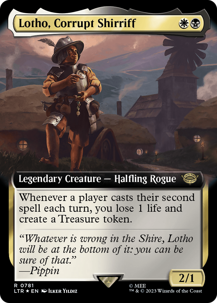 Lotho, Corrupt Shirriff (Extended Art) (Surge Foil) [The Lord of the Rings: Tales of Middle-Earth] MTG Single Magic: The Gathering    | Red Claw Gaming