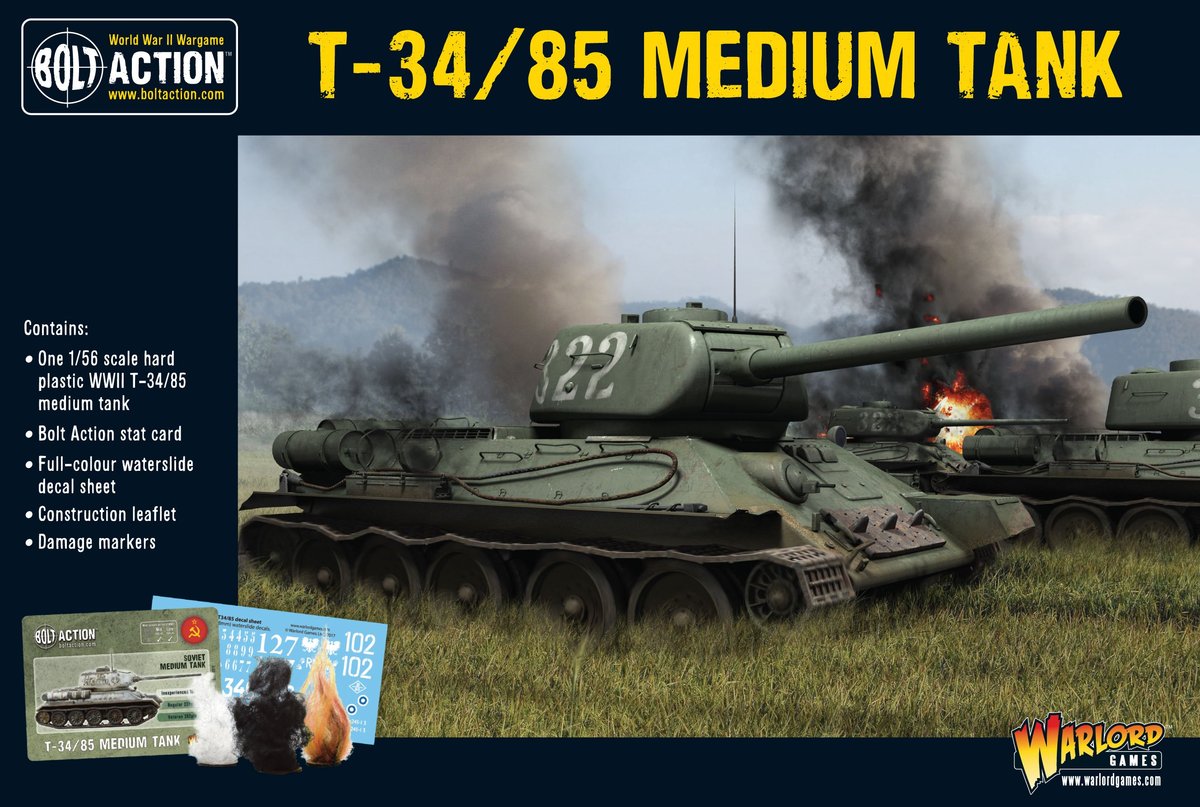 T34/85 Medium Tank Soviet Warlord Games    | Red Claw Gaming