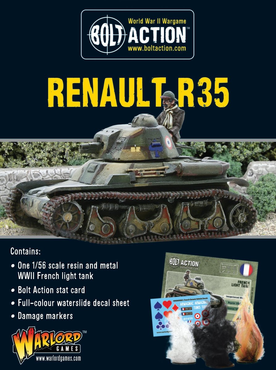 Renault R-35 Tank French Warlord Games    | Red Claw Gaming