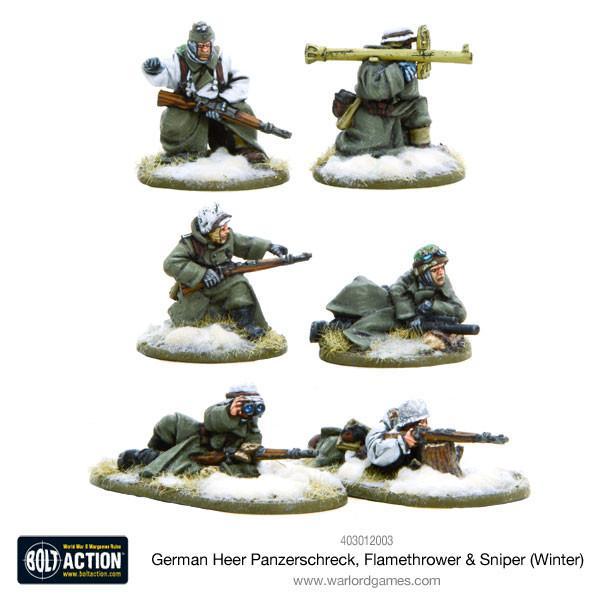 German Heer Panzerschreck, Flamethrower & Sniper teams (Winter) Germany Warlord Games    | Red Claw Gaming