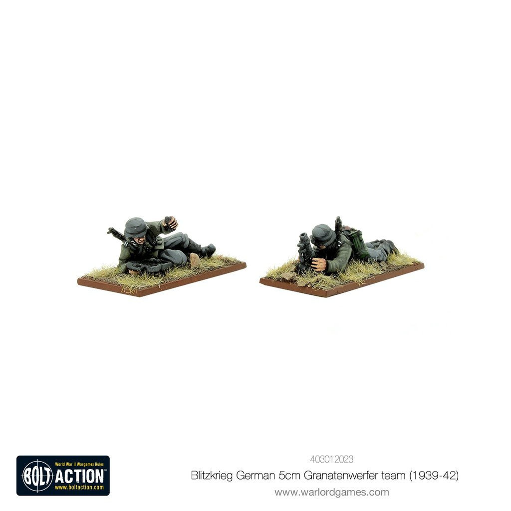 Blitzkrieg German 5cm Granatenwerfer team (1939-42) Germany Warlord Games    | Red Claw Gaming