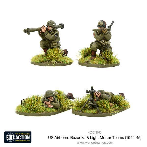 US Airborne Bazooka & Light Mortar teams (1944-45) American Warlord Games    | Red Claw Gaming