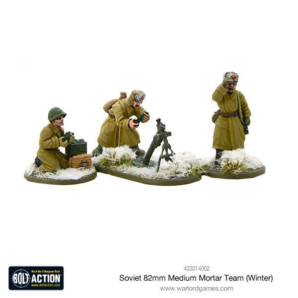 Soviet 82mm Medium Mortar Team (Winter) Soviet Warlord Games    | Red Claw Gaming