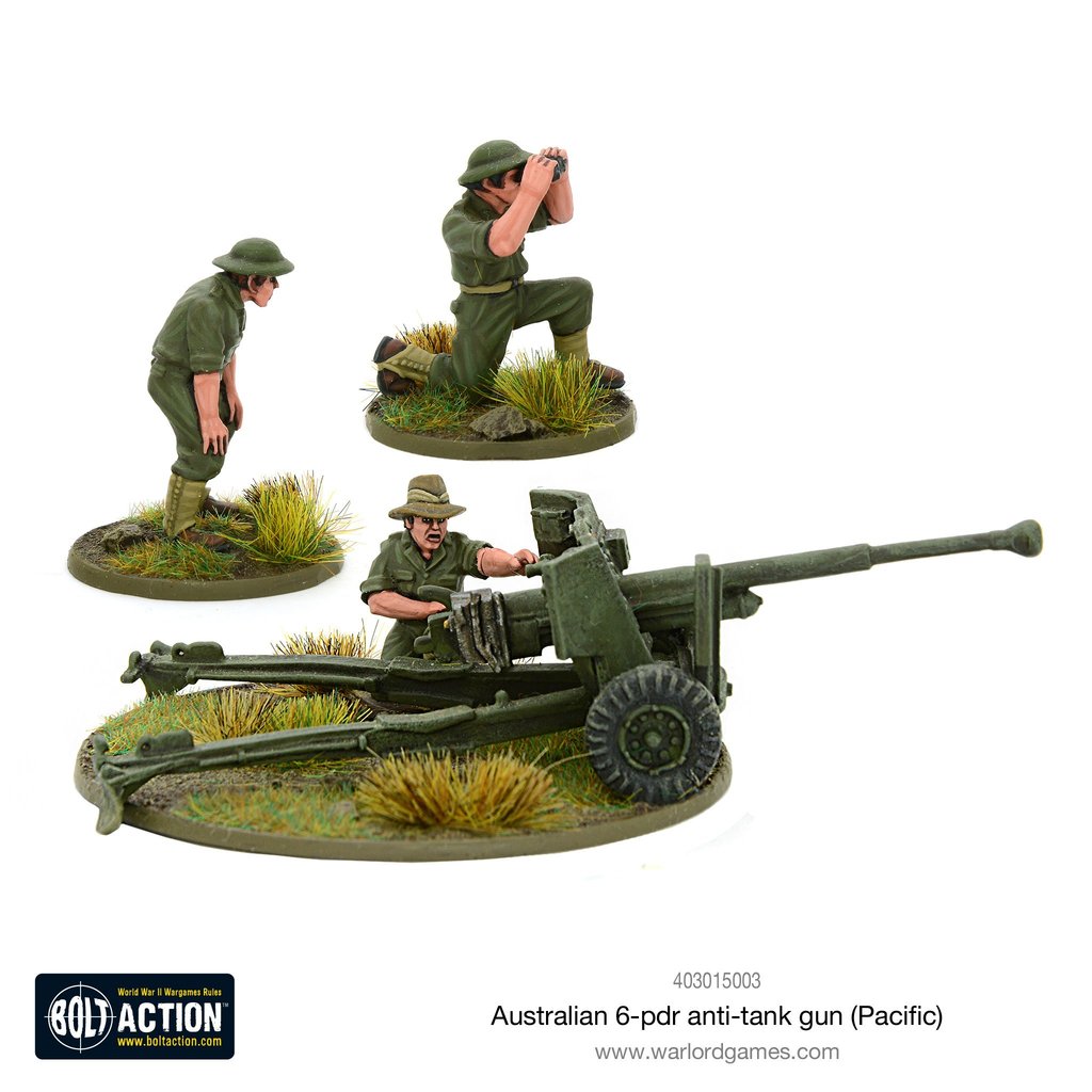 Australian 6-pdr Anti-tank Gun Australian Warlord Games    | Red Claw Gaming