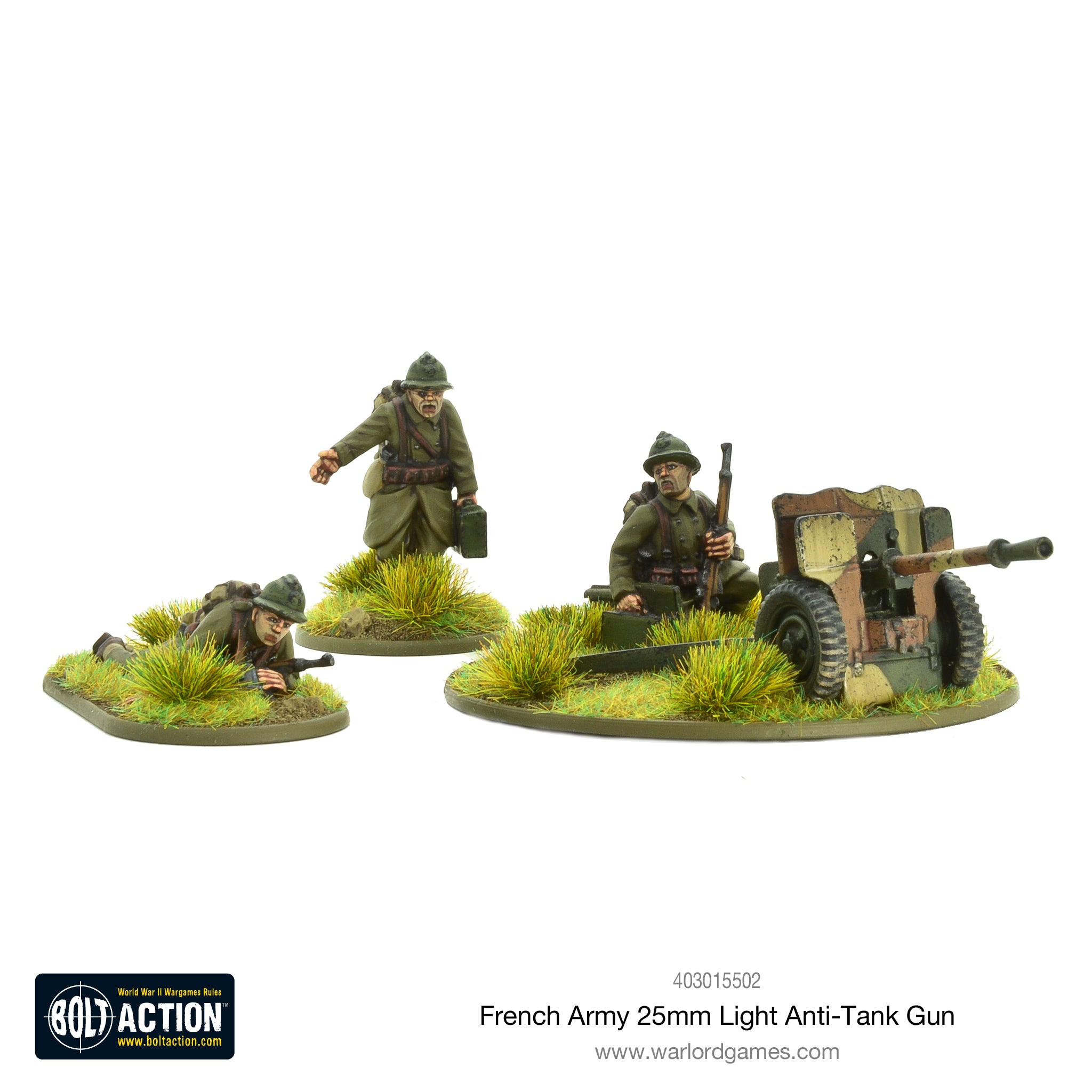 French Army 25mm Light Anti-Tank Gun French Warlord Games    | Red Claw Gaming
