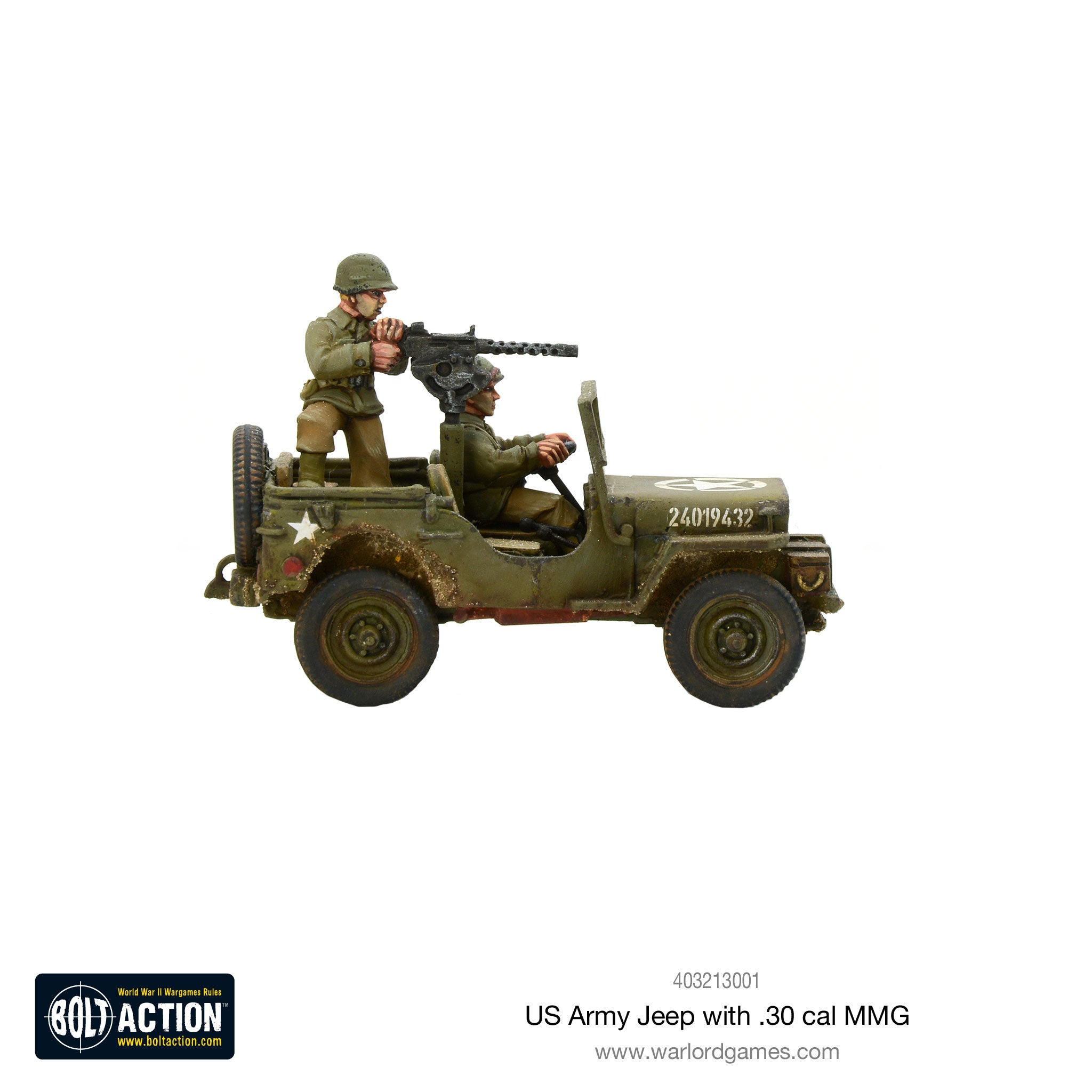 US Army Jeep with 30 Cal MMG American Warlord Games    | Red Claw Gaming