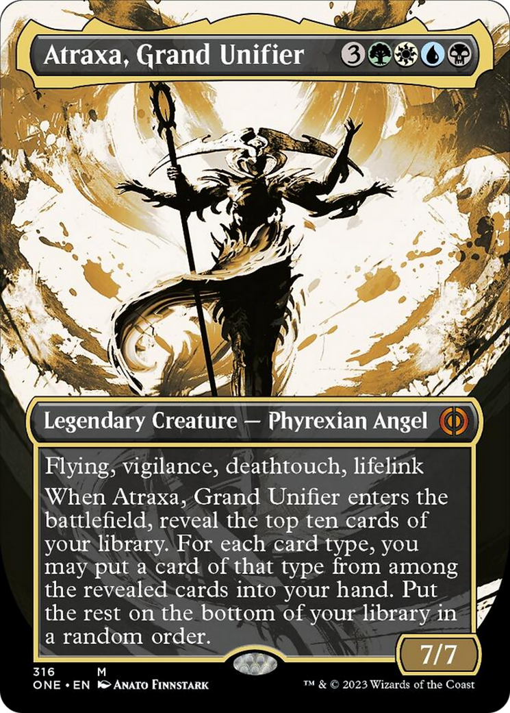 Atraxa, Grand Unifier (Borderless Ichor) [Phyrexia: All Will Be One] MTG Single Magic: The Gathering    | Red Claw Gaming