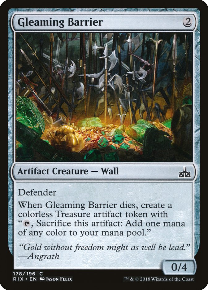 Gleaming Barrier [Rivals of Ixalan] MTG Single Magic: The Gathering    | Red Claw Gaming