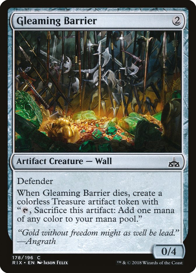 Gleaming Barrier [Rivals of Ixalan] MTG Single Magic: The Gathering    | Red Claw Gaming
