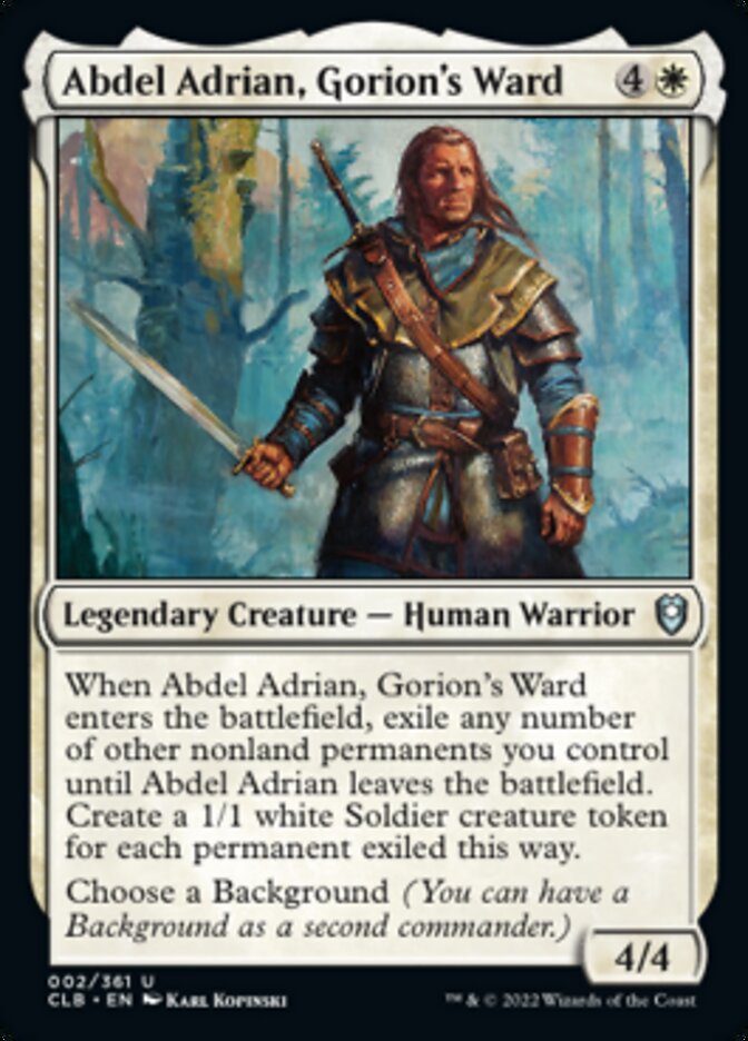 Abdel Adrian, Gorion's Ward [Commander Legends: Battle for Baldur's Gate] MTG Single Magic: The Gathering    | Red Claw Gaming