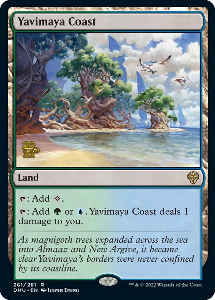 Yavimaya Coast [Dominaria United Prerelease Promos] MTG Single Magic: The Gathering    | Red Claw Gaming