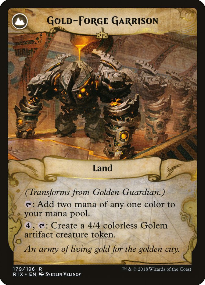 Golden Guardian // Gold-Forge Garrison [Rivals of Ixalan] MTG Single Magic: The Gathering    | Red Claw Gaming