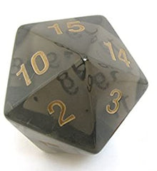 Jumbo Transparent D20 (Countdown) Dice Universal DIstribution Smoke   | Red Claw Gaming