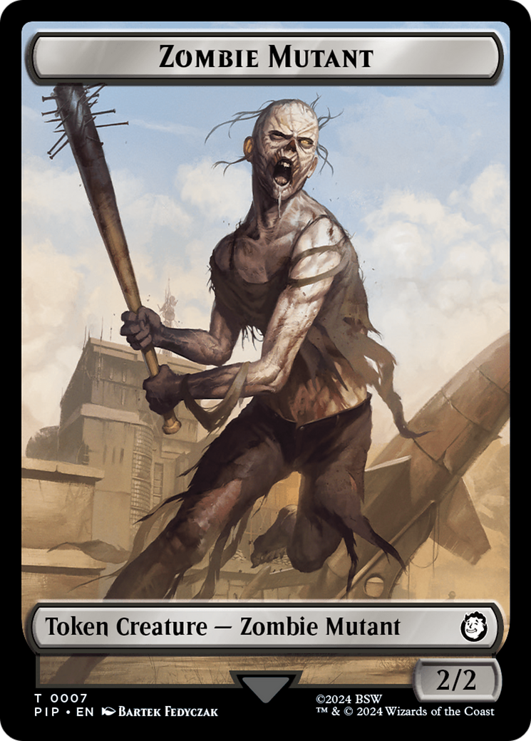 Energy Reserve // Zombie Mutant Double-Sided Token [Fallout Tokens] MTG Single Magic: The Gathering    | Red Claw Gaming