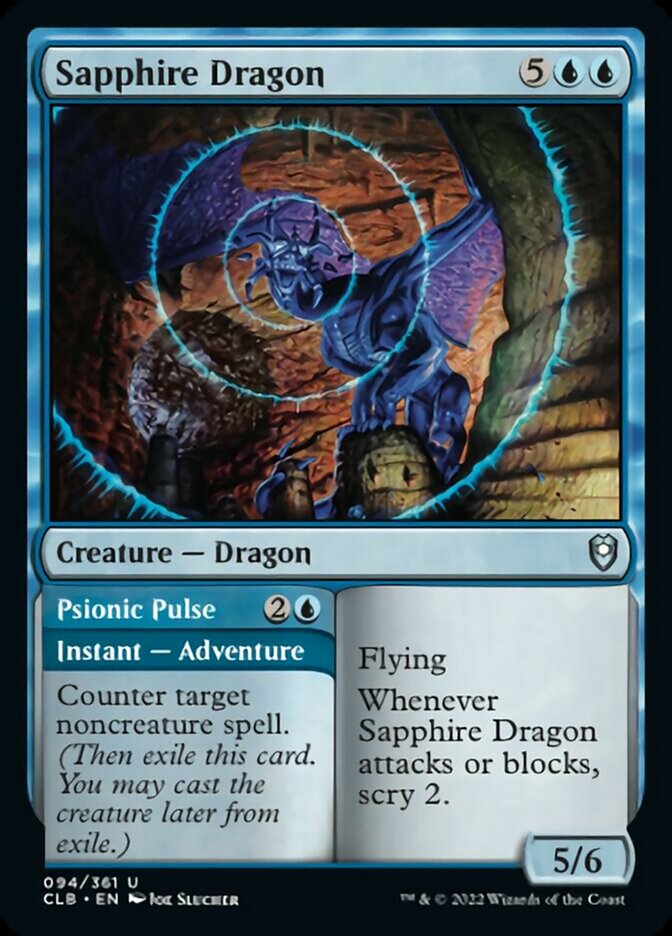 Sapphire Dragon // Psionic Pulse [Commander Legends: Battle for Baldur's Gate] MTG Single Magic: The Gathering    | Red Claw Gaming