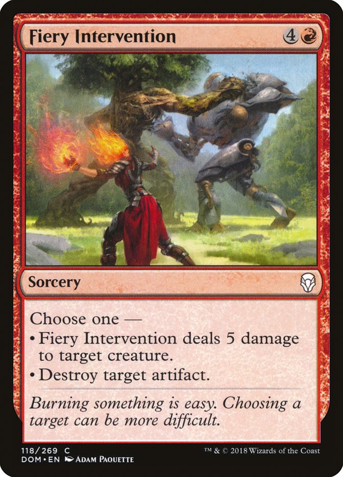Fiery Intervention [Dominaria] MTG Single Magic: The Gathering    | Red Claw Gaming