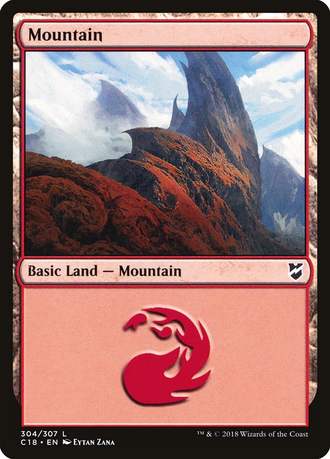 Mountain (304) [Commander 2018] MTG Single Magic: The Gathering    | Red Claw Gaming