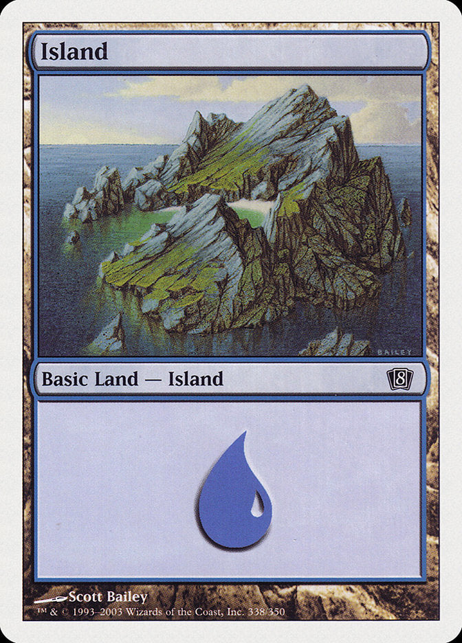 Island (338) [Eighth Edition] MTG Single Magic: The Gathering    | Red Claw Gaming