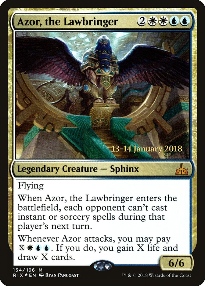 Azor, the Lawbringer [Rivals of Ixalan Prerelease Promos] MTG Single Magic: The Gathering    | Red Claw Gaming
