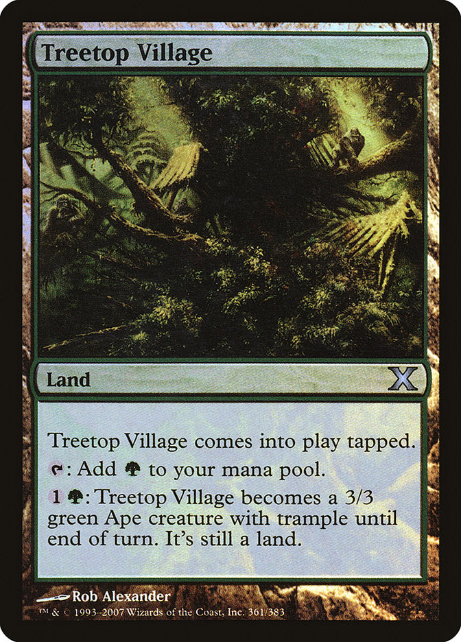 Treetop Village (Premium Foil) [Tenth Edition] MTG Single Magic: The Gathering    | Red Claw Gaming