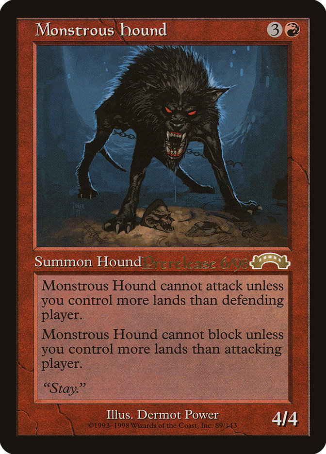 Monstrous Hound [Exodus Promos] MTG Single Magic: The Gathering    | Red Claw Gaming