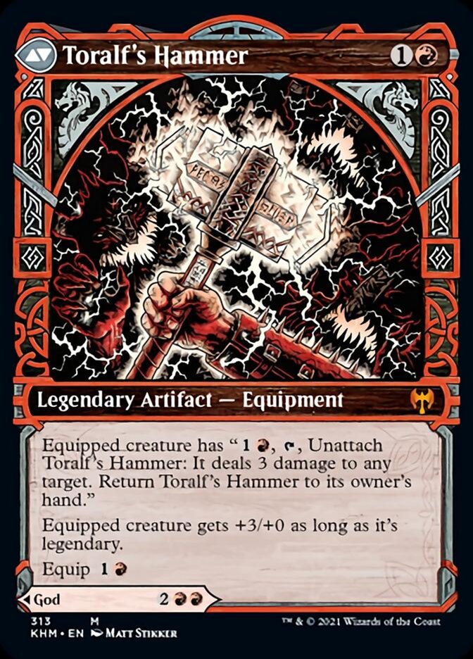 Toralf, God of Fury // Toralf's Hammer (Showcase) [Kaldheim] MTG Single Magic: The Gathering    | Red Claw Gaming