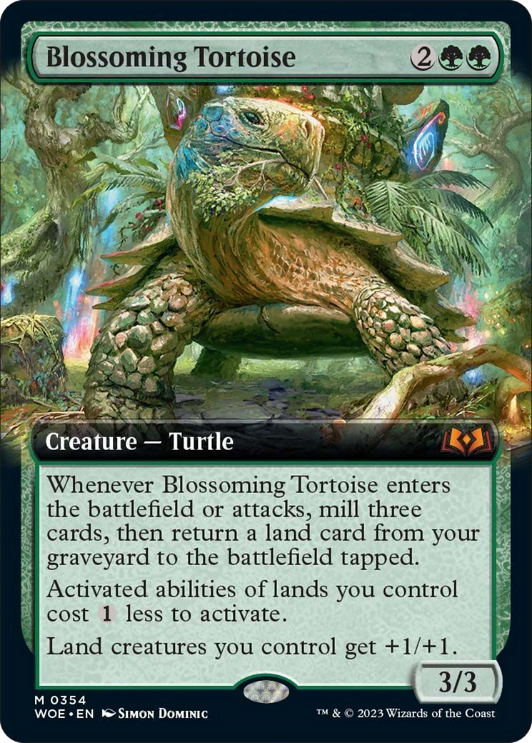 Blossoming Tortoise (Extended Art) [Wilds of Eldraine] MTG Single Magic: The Gathering    | Red Claw Gaming