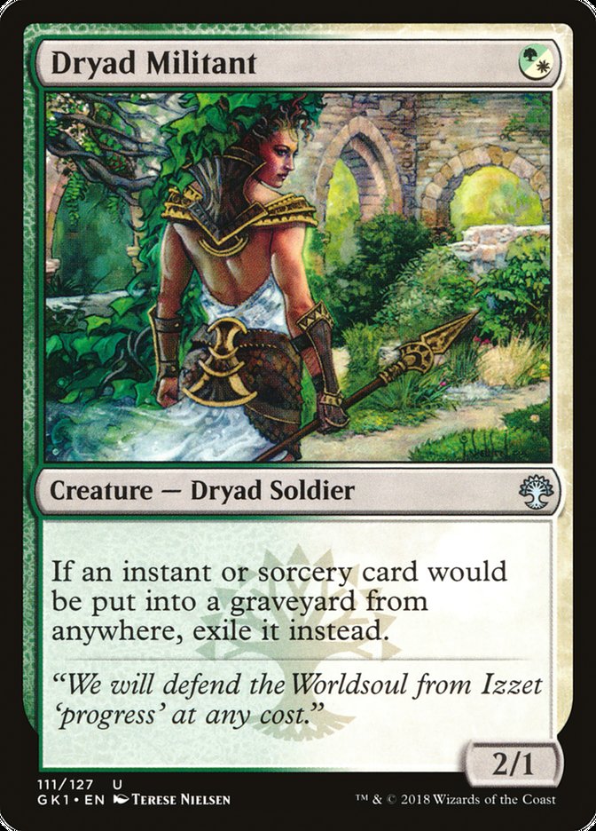 Dryad Militant [Guilds of Ravnica Guild Kit] MTG Single Magic: The Gathering    | Red Claw Gaming