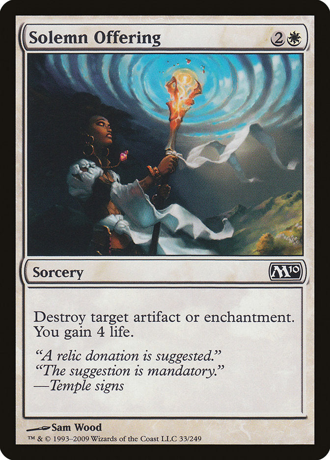 Solemn Offering [Magic 2010] MTG Single Magic: The Gathering    | Red Claw Gaming